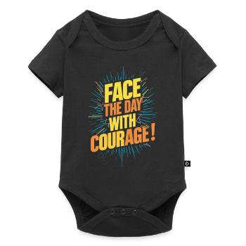 Face the day with courage - Baby Premium short-sleeve bodysuit - black - Front