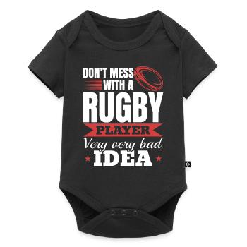 Rugby Player Funny Rugby Quotes - Baby Premium short-sleeve bodysuit - black - Front