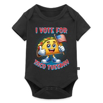 I vote for Taco Tuesday - Taco with USA flag - Baby Premium short-sleeve bodysuit - black - Front