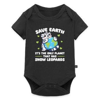 Ist der einzige Planet mit Schneeleoparden Earth - Baby Premium Kurzarmbody - Schwarz - Vorne
