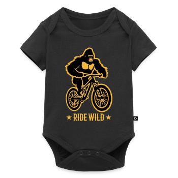 Gorilla Biker Mountain Biker E-Biker Funny Animals - Baby Premium short-sleeve bodysuit - black - Front