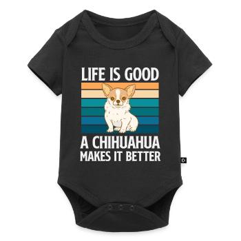 La vie est belle. Un chihuahua le fait mieux. - Body à manches courtes Premium Bébé - noir - Devant