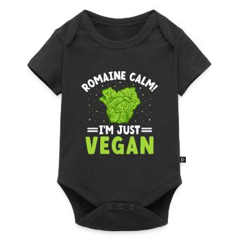 Romaine Calm I'm just vegan, vegetarian, - Baby Premium short-sleeve bodysuit - black - Front
