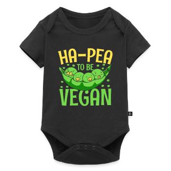 Ha-pea To Be Vegan Foodie Vegetarisches Gemüse - Baby Premium Kurzarmbody - Schwarz - Vorne