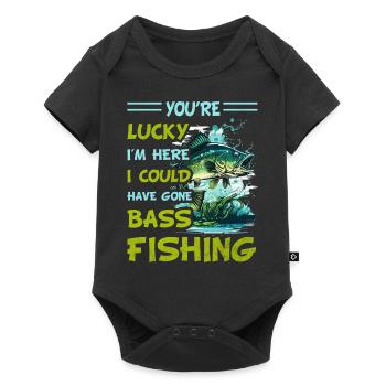 You're Lucky I'm here I could have gone Bass Fish - Baby Premium short-sleeve bodysuit - black - Front