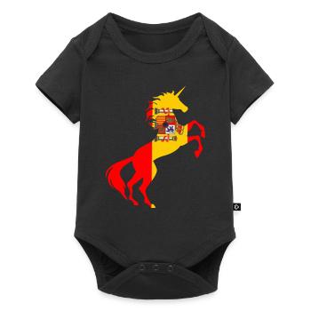 Licorne Espagne Drapeau Chemise Licorne Magique Espagnole - Body à manches courtes Premium Bébé - noir - Devant