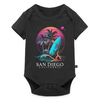 San Diego California Surfing Surfers - Baby Premium short-sleeve bodysuit - black - Front