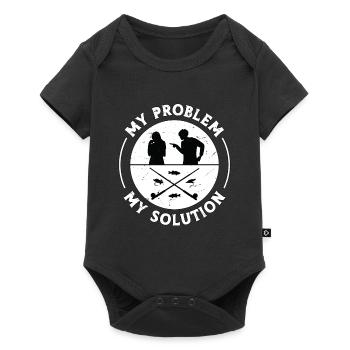 Pêcheur à la mouche Mon problème Mon pictogramme Maman Papa - Body à manches courtes Premium Bébé - noir - Devant