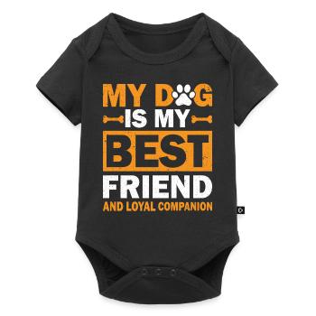 Mon chien est mon meilleur ami et mon fidèle compagnon - Body à manches courtes Premium Bébé - noir - Devant