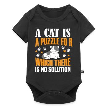 Un chat est un casse-tête pour lequel il n’y a pas de solution. - Body à manches courtes Premium Bébé - noir - Devant
