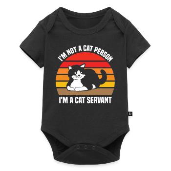 Je ne suis pas une personne à chat, je suis une servante à chat. - Body à manches courtes Premium Bébé - noir - Devant