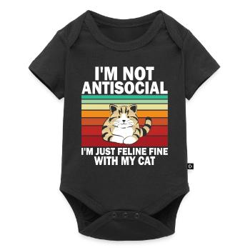 Je ne suis pas antisocial, je suis juste félin avec mon C - Body à manches courtes Premium Bébé - noir - Devant