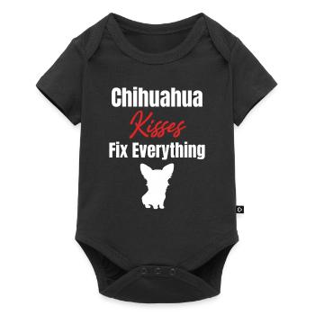 Chihuahua Kisses répare tout Paw Chiwawa - Body à manches courtes Premium Bébé - noir - Devant