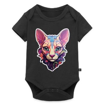 Tête de chat Sphynx - Body à manches courtes Premium Bébé - noir - Devant