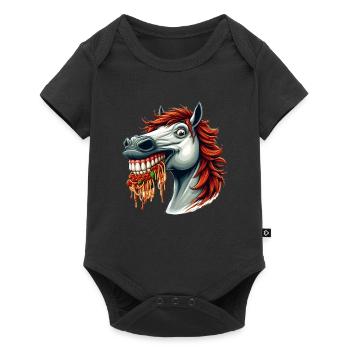 Pasta Lover Horse - Baby Premium short-sleeve bodysuit - black - Front