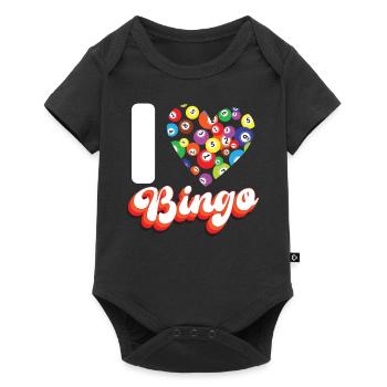 Bingo Player Heart I Love Bingo - Baby Premium short-sleeve bodysuit - black - Front