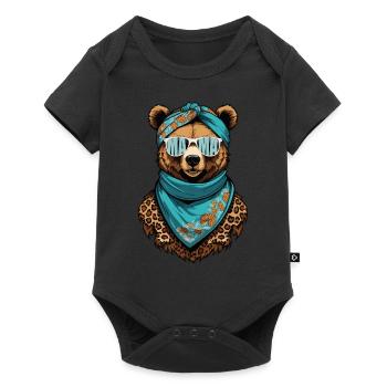 drôle maman ours mère ours amant des ours - Body à manches courtes Premium Bébé - noir - Devant