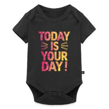 Aujourd’hui, c’est votre jour Attitude positive - Body à manches courtes Premium Bébé - noir - Devant
