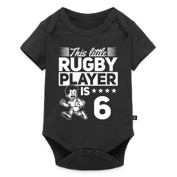 6ème anniversaire Joueur de rugby Enfants Joueur de rugby - Body à manches courtes Premium Bébé - noir - Devant
