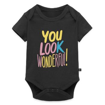 You look wonderful positivity - Baby Premium short-sleeve bodysuit - black - Front