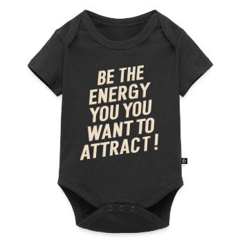 Soyez l’énergie que vous voulez attirer - Body à manches courtes Premium Bébé - noir - Devant