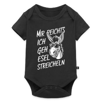Esel Eselchen Maultier Muli - Baby Premium Kurzarmbody - Schwarz - Vorne
