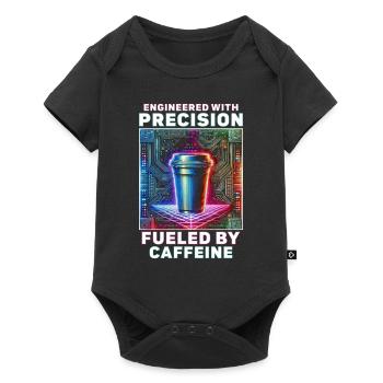 Robotik Ingenieur Fueled By Caffeine - Baby Premium Kurzarmbody - Schwarz - Vorne