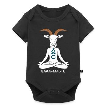 Pose de yoga de chèvre Baaa-Mast détendue - Body à manches courtes Premium Bébé - noir - Devant