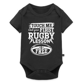 Touch me and your first Rugby lesson is free - Rug - Baby Premium short-sleeve bodysuit - black - Front