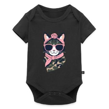 Cute Cat Mom Cat Lover Mom Style - Baby Premium short-sleeve bodysuit - black - Front