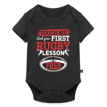 Touchez-moi et votre premier cours de rugby est gratuit - Fun - Body à manches courtes Premium Bébé - noir - Devant