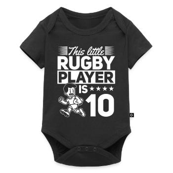 10th Birthday Rugby Player Kids Rugby Player - Baby Premium Kurzarmbody - Schwarz - Vorne