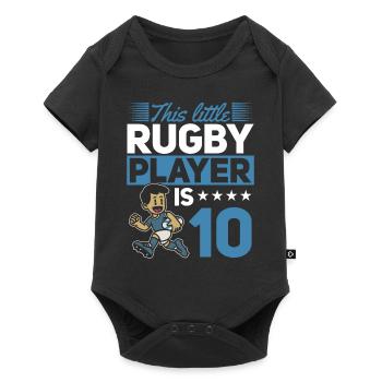 10th Birthday Kids Rugby Player - Baby Premium short-sleeve bodysuit - black - Front