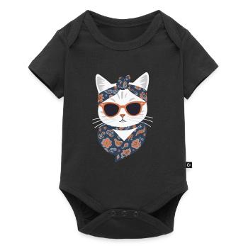 Cute Cat Mom Cat Lover Mom Style - Baby Premium short-sleeve bodysuit - black - Front