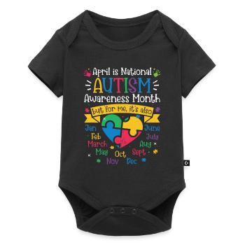 Autismus - Baby Premium Kurzarmbody - Schwarz - Vorne