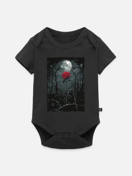 Die purpurrote Rose Tarot - Baby Premium Kurzarmbody - Schwarz
