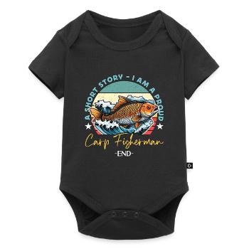Pêcheur de carpe Une histoire courte Je suis un amateur de pêche - Body à manches courtes Premium Bébé - noir - Devant