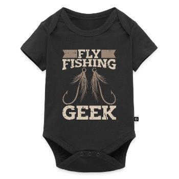 Fly Fishing Geek Loves Fish Hunting Fly Fisherman - Baby Premium short-sleeve bodysuit - black - Front