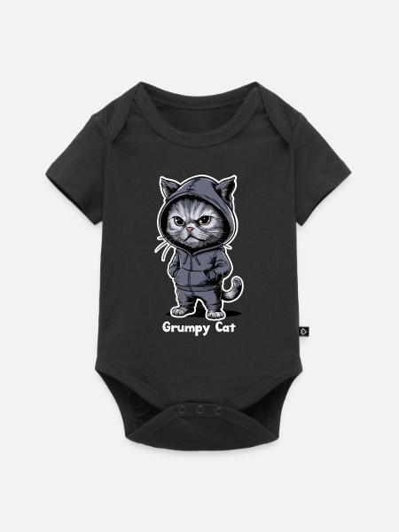 Ärgerliche Böse Katze - Baby Premium Kurzarmbody - Schwarz
