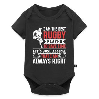 I am the best Rugby player - Funny Rugby - Baby Premium short-sleeve bodysuit - black - Front