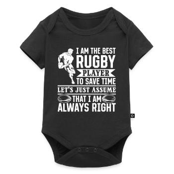 I am the best Rugby player - Funny Rugby Quotes - Baby Premium short-sleeve bodysuit - black - Front