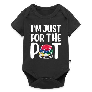 Ich bin nur wegen des Potts hier - Baby Premium Kurzarmbody - Schwarz - Vorne