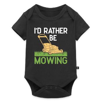 I'd rather be Mowing Funny Lawn Mower Grass Garden - Baby Premium short-sleeve bodysuit - black - Front