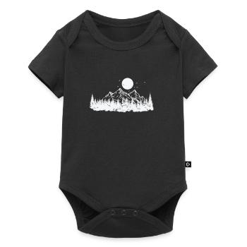 Forêt face aux montagnes Randonnée Nature - Body à manches courtes Premium Bébé - noir - Devant