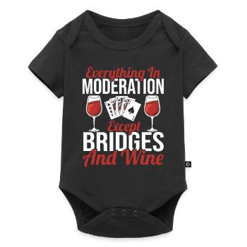 Bridge Card Game Gift - Baby Premium short-sleeve bodysuit - black - Front