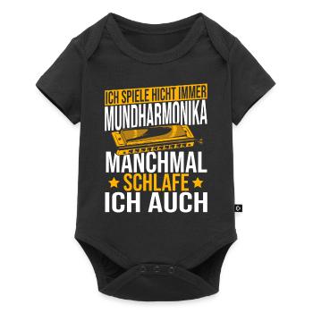 Jouer de l’harmonica cadeau - Body à manches courtes Premium Bébé - noir - Devant