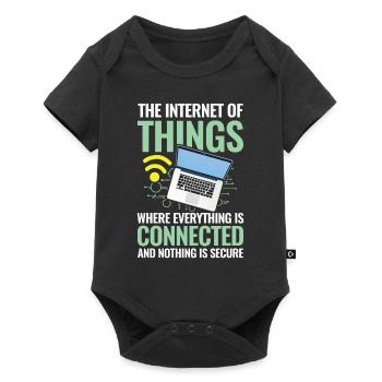 Internet of Things Connected Nothing Is Secure - Baby Premium Kurzarmbody - Schwarz - Vorne