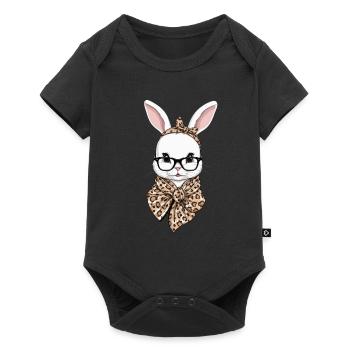 Maman Lapin Mignon Lapin Maman Mignon Lapin de Pâques - Body à manches courtes Premium Bébé - noir - Devant