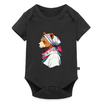 Funny Mama Bear Mother Bear Bear Lover - Baby Premium short-sleeve bodysuit - black - Front