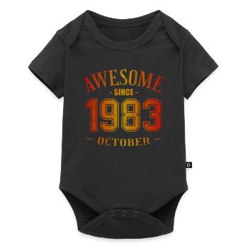 October 1983 - October Birthday Awesome - Baby Premium short-sleeve bodysuit - black - Front